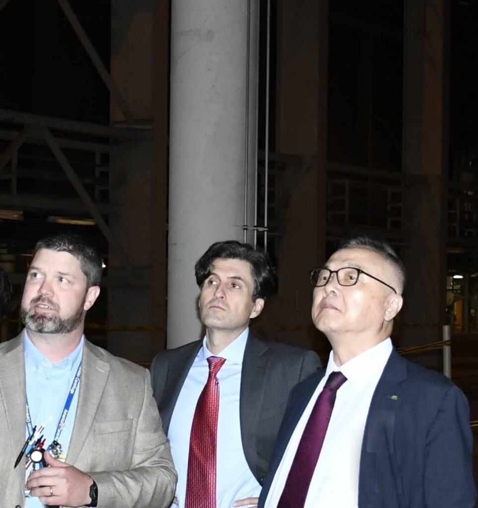 Photo of a recent visit to Centrus’ American Centrifuge Plant in Ohio by Whang Jooho, President and CEO of KHNP, shown here with Centrus' Matt Snider and Centrus CEO Amir Vexler.